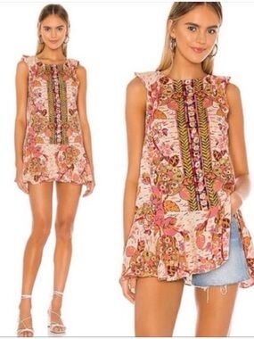 Free People "Summer in Tulum" tunic/ Mini dress size M